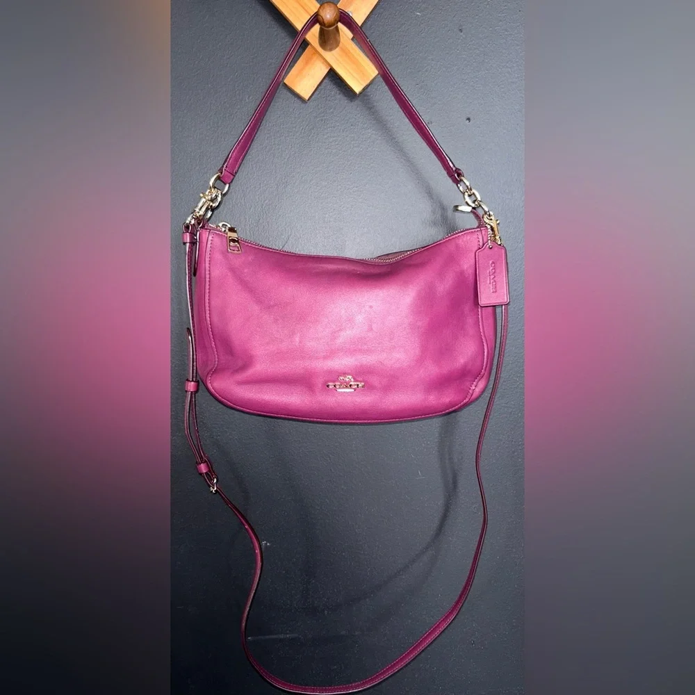 Coach Chelsea, 2way Smooth Purple Calf Leather Bag (2015) - 37018 - Picture 2 of 16